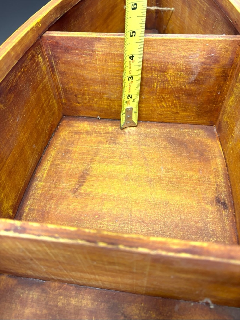 Vintage Wood Canoe Boat & Oars Trinket Display Hanging Or Freestanding Shelf 29” - Picture 14 of 16
